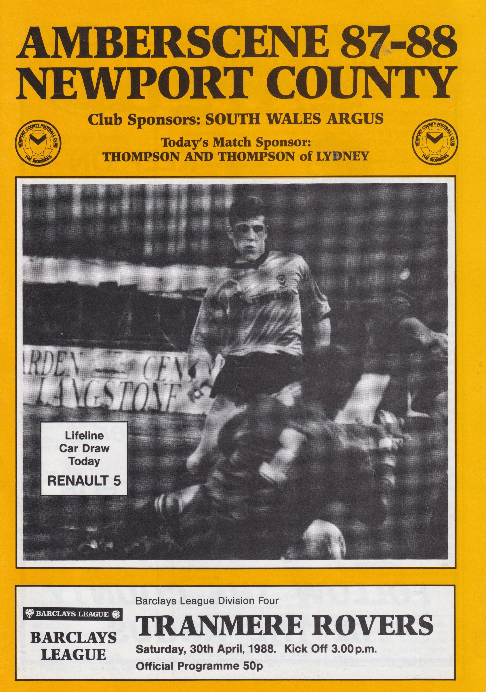 Newport County v Tranmere Rovers match programme